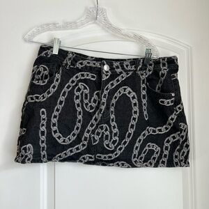 Disturbia Denim Beaded Mini Skirt